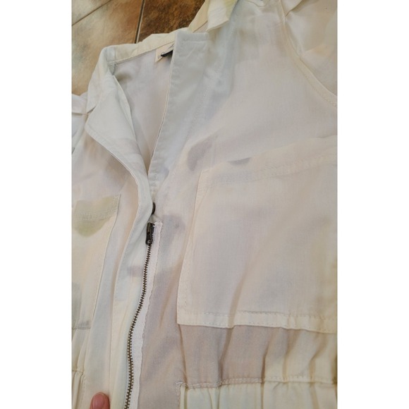 UNIVERSAL THREADS CREAM Lite CAMO COVERALLS Balloon Sleeve Artsy Street Sz 6 - Picture 6 of 11